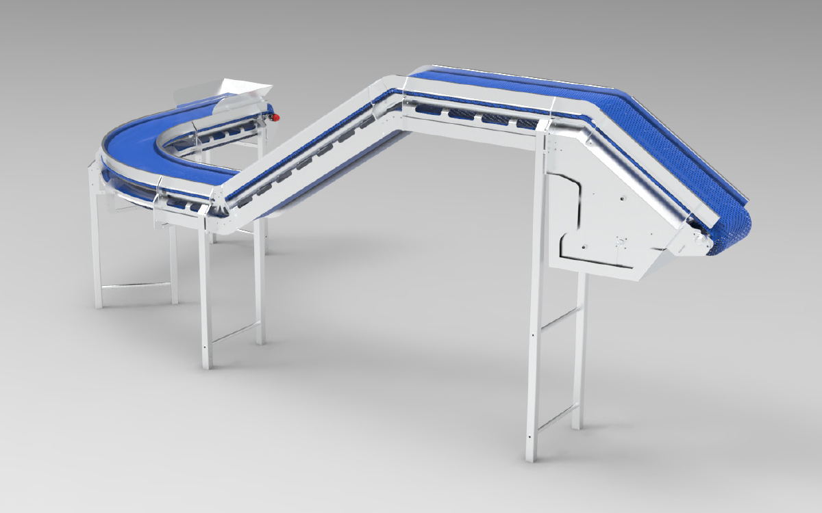 Conveyor Belt for Food Products and Trays